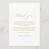 Elegant Gold klassieke bruiloft Menu (Achterkant)