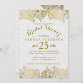 Elegant Gold Lace Bridal Shower Kaart (Voorkant / Achterkant)