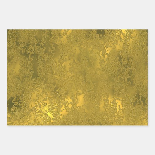 Elegant Gold Lace Effect Inpakpapier Vel (Voorkant 2)