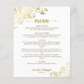 Elegant Gold Lace over het Wit Weddenschap-menu (Voorkant)