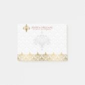 Elegant Gold Lace White Plush Dammaskers Post-it® Notes (Voorkant)