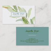 Elegant Gold Leaf Airy Greenery Visitekaartje (Voorkant / Achterkant)