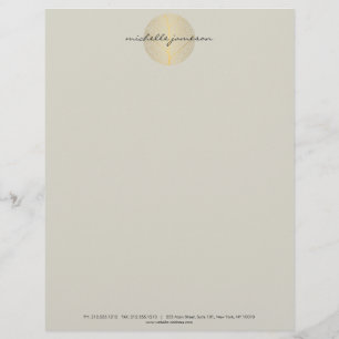 Elegant Gold Leaf Logo op Tan Briefhoofd