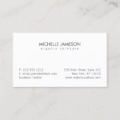 Elegant Gold Leaf Logo op Wit Visitekaartje (Achterkant)