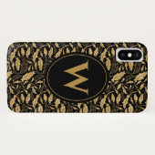 Elegant  Gold Leaf Pattern Monogram Case-Mate iPhone Case (Achterkant (horizontaal))
