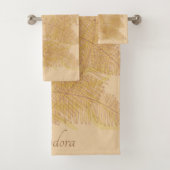 Elegant Gold Leaf Peach-achtergrond Bad Handdoek (Insitu)