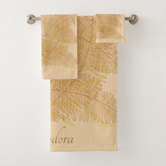 Elegant Gold Leaf Peach-achtergrond Bad Handdoek (Insitu)