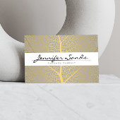 Elegant Gold Leaf Tree Patroon Visitekaartje