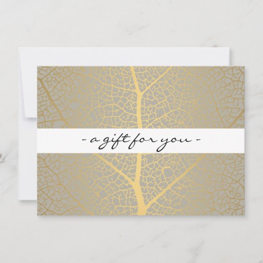 Elegant Gold Leaf Tree Pattern Cadeaubon (Voorkant)