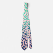 Elegant Gold leopard print Blue Mint Gradient Roze Stropdas (Voorkant)
