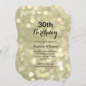 Elégant Gold Lights Invitation du 30e anniversaire (Devant / Derrière)