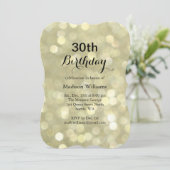 Elégant Gold Lights Invitation du 30e anniversaire (Debout devant)