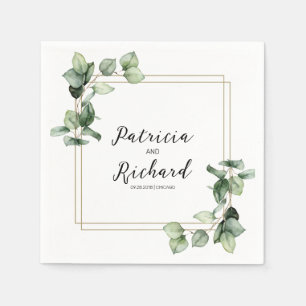 Elegant Gold Lijst Greenery Elegant Wedding Servet