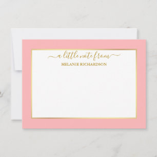 Elegant Gold Lijst - Grootte kiezen - Roze blindhe Notitiekaartje
