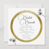 Elegant Gold Lijst Rozen Kerstmis Bridal Brunch Kaart (Voorkant)