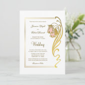 Elegant Gold Lijst Script Weduwen Kaart (Staand voorkant)