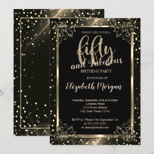 Elegant Gold Lijst, Stip 50e verjaardag Kaart