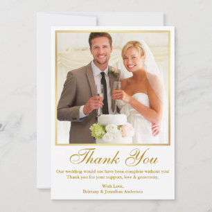 Elegant Gold Lijst Wedding Photo Bedankkaart