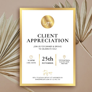 Elegant Gold Logo Client-appreciatiedag Kaart