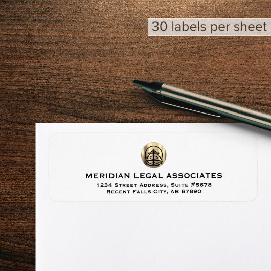 Elegant Gold Logo Retourlabel Etiket