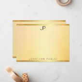 Elégant Gold Look Modèle Moderne Simple Monogramme (Devant/Arrière en situation)