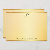 Elégant Gold Look Modèle Moderne Simple Monogramme (Devant / Derrière)