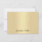 Elegant Gold look Modern handgeschreven script Notitiekaartje (Achterkant)