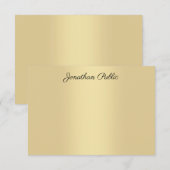 Elegant Gold look Modern handgeschreven script Notitiekaartje (Voorkant / Achterkant)