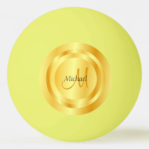 Elegant Gold look Modern Monogram Aangepaste Sjabl Pingpongballen