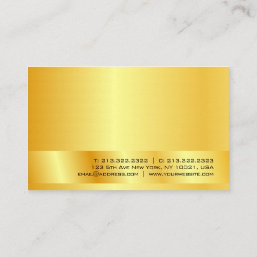Elegant Gold look Moderne professionele Sjabloon Visitekaartje (Achterkant)