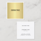 Elegant Gold look Plain Modern minimalist Vierkante Visitekaartje (Voorkant / Achterkant)
