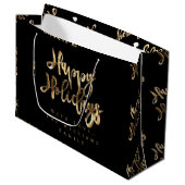 Elegant Gold look Script Black Prettige feestdagen Groot Cadeauzakje (Voorkant Gekanteld)
