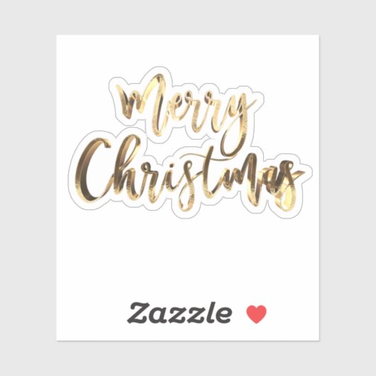Elegant Gold Look Script Feestelijk Vrolijk Kerstf Sticker (Vel)