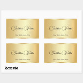 Elegant Gold Look Script Sjabloon Typografie Rechthoekige Sticker (Vel)