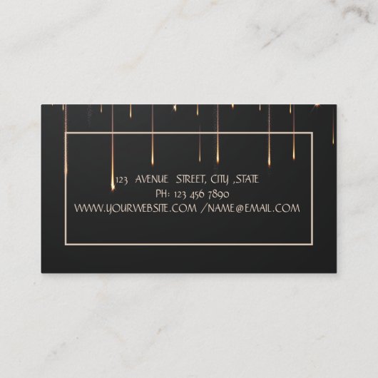 Elegant Gold Lotus Gold Stripe droogt Yoga op Visitekaartje (Achterkant)