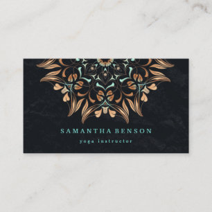 Elegant Gold Lotus Logo Yoga Meditation Wellness Visitekaartje
