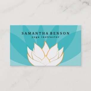 Elegant Gold Lotus Logo Yoga Meditation Wellness Visitekaartje