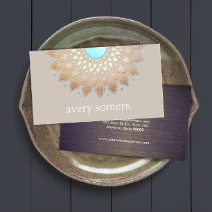 Elegant Gold Lotus Mandala Natural Health Visitekaartje