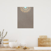 Elegant Gold Lotus Mandala Poster (Keuken)