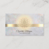 Elegant Gold Lotus Opal Yoga Instructor Visitekaartje (Voorkant)