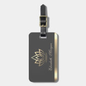 Elegant Gold Lotus, Yoga Bagagelabel (Voorkant verticaal)