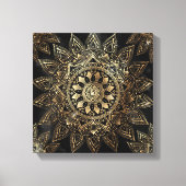 Elegant Gold Mandala Black Design Canvas Afdruk (Voorkant)