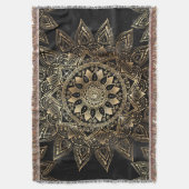 Elegant Gold Mandala Black Design Deken (Voorkant Verticaal)