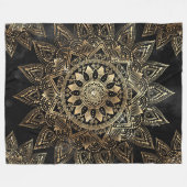 Elegant Gold Mandala Black Design Fleece Deken (Voorkant (Horizontaal))