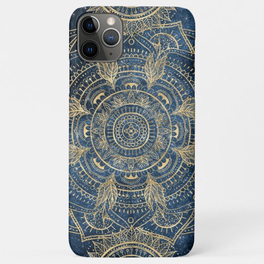 Elegant Gold Mandala Blue Whimsy Design Case-Mate iPhone Case (Achterkant)