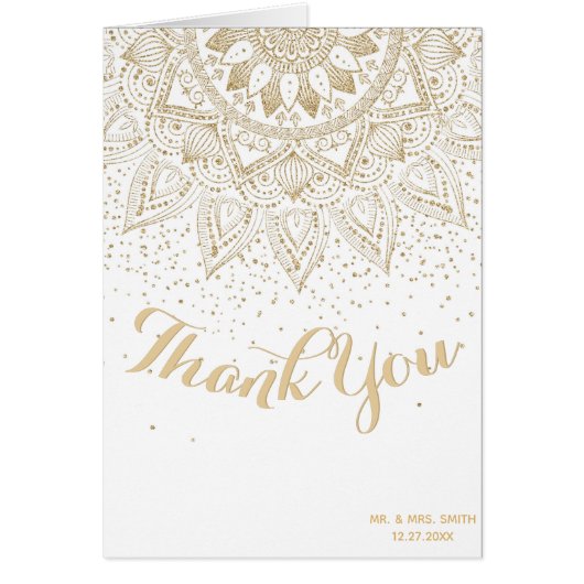 Elegant Gold Mandala Confetti Design (Voorkant)