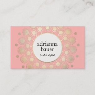 Elegant Gold Mandala Roze Beauty Salon Visitekaartje