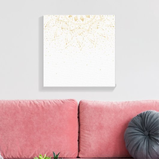 Elegant Gold Mandala Stippen Design Canvas Afdruk (Insitu (Woonkamer))