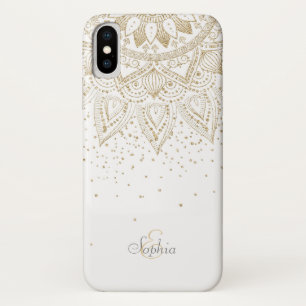 Elegant Gold Mandala Stippen Design iPhone X Hoesje