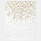 Elegant Gold Mandala Stippen Design Fleece Deken (Voorkant)